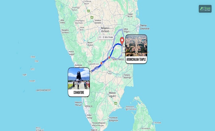 arunachalam temple distance